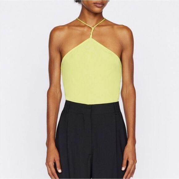 NWT Frame Delicate Knot Bodysuit in Flash Lime - Picture 2 of 10